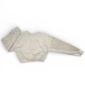 Gray Studded Sleeve Sweatshirt